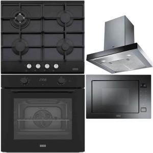 Pachet Electrocasnice Franke Negru Cuptor, Plită, Hotă, Microunde