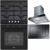 Pachet Electrocasnice Franke Negru Cuptor, Plită, Hotă, Microunde