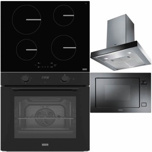 Pachet Franke Negru Cuptor FMA 86 H TBK + Plita inductie FSM 654 I BK + Hota perete FCR 625 TC BK (750 mc/h) + Microunde FMW 250