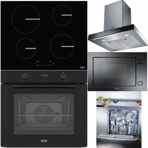 Pachet Franke Negru Cuptor FMA 86 H TBK+Plita inductie FSM 654+Hota FCR 625 TC BK (750 mc/h)+Microunde FMW 250+Masina vase 60 cm