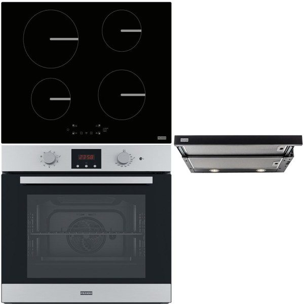 Pachet Franke Inox/Negru Cuptor Plită Hotă