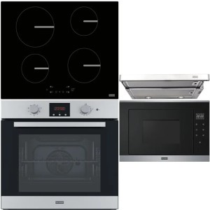 Pachet Franke Inox Negru Cuptor, Plită, Hota, Microunde