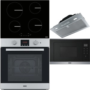 Pachet Franke Inox/Negru Cuptor FSL 86 H XS, plita inductie FSM 654 I BK, hota fixa FBI 525, microunde FSM 25