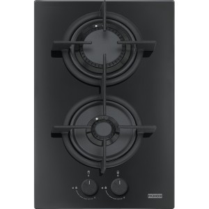 Plita incorporabila pe gaz Cristal Negru Franke FHCR 302 2G HE BK C, latime 30 cm, 2 arzatoare