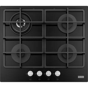 Plita incorporabila pe gaz Sticla Neagra Franke Smart FHSM 604 3G DC BK C, 4 arzatoare, latime 60 cm