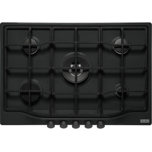 Plita incorporabila pe gaz Franke Country FCH 755 4G TC BT C Matte Black, 5 arzatoare, latime 75 cm