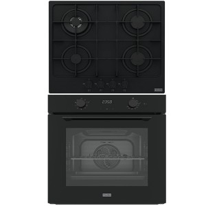 Pachet Franke Maris Full Negru Cuptor electric  FMA 86 H TBK, plita pe gaz  FHMA 604 3G DC MB C