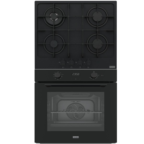 Pachet Franke Maris Full Negru Cuptor electric  FMA 86 H TBK, plita pe gaz  FHMA 604 3G DC MB C